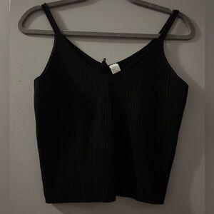 H&M Black Ribbed Crop Top